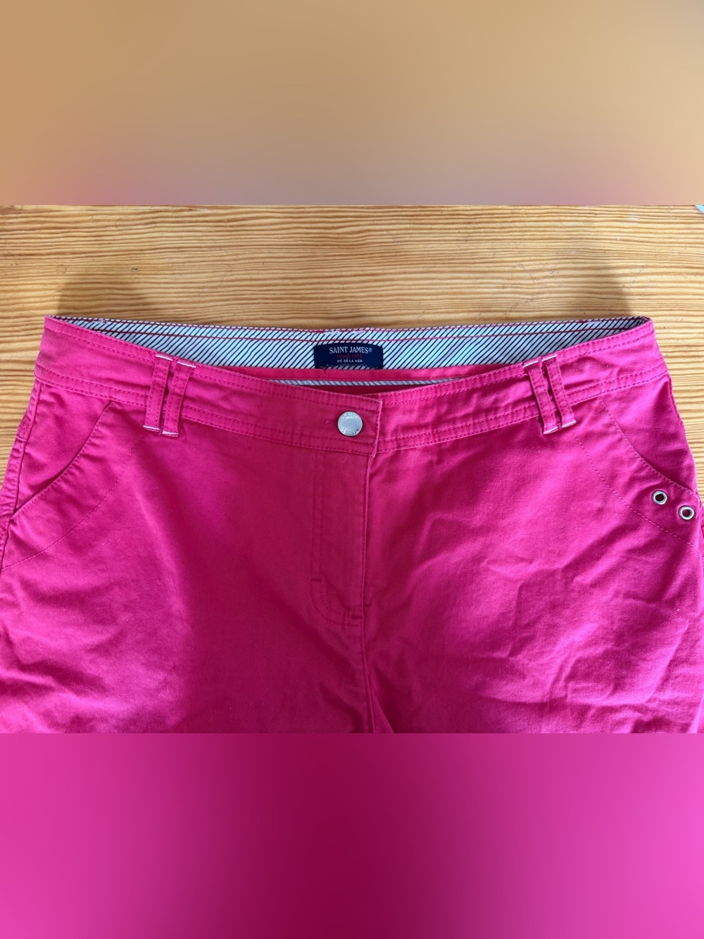 Saint James Women's Bright Pink Cotton Bermuda Shorts, size US12